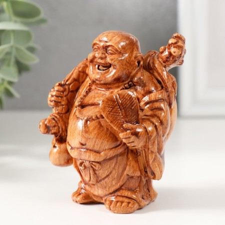 NECKE Polystone under the tree "Hothey. With a bag of wealth" 6.7x6.7x9 cm-3