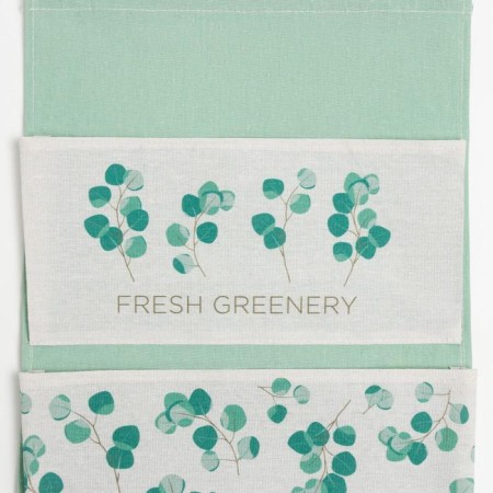 Pocket Textile Ethel "Fresh Greeenery" 2 departments, 45x35 cm-3