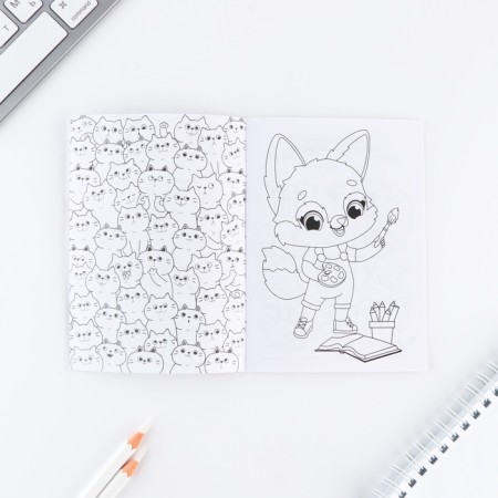 Set: notebook A6, pencils (2 pcs.) And wax crayons (4 pcs.)-6