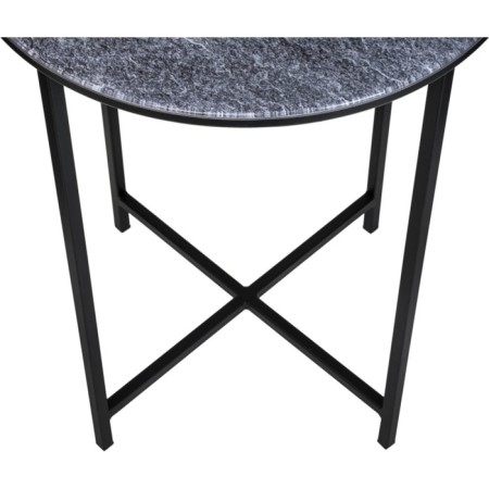 Coffee table Volopas metal, gray marble/black 48x48x60 cm-4