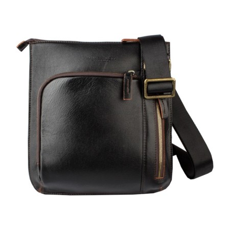 Male bag, lightning department, 2 outer pockets, adjustable belt, brown color-2