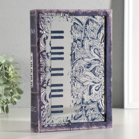 Safe-book wood, leatherette, mirror "Piano" 24x16x5 cm