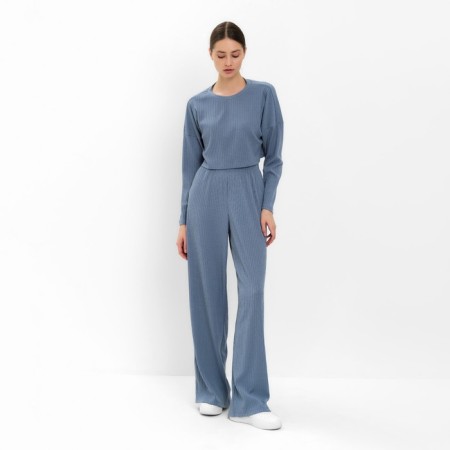 Female set (longshit, trousers) minku: casual collection color gray-blue, rn 46