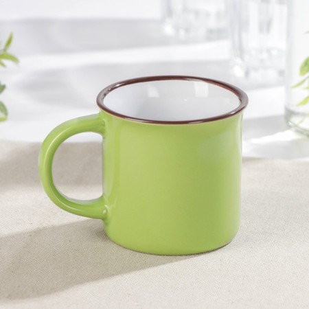 Mug ceramic share "Paporotnik", 180 ml, green color-1