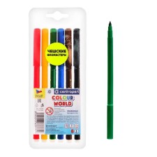 Flomasters 6 colors 2.0 mm Centropen 7550 TP Color World, blister, washed off, line 1.0 mm