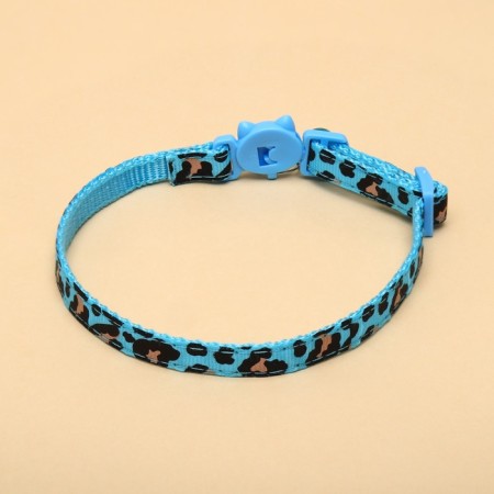 Koshachi collar "Leopard", with a tambourine, 30 x 1 cm, polyester, blue-1