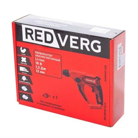 Punctora Battering Redverg RD-RH18-12/U, 18 V, 2 modes, 5000 beats/min, without battery and ZU-1