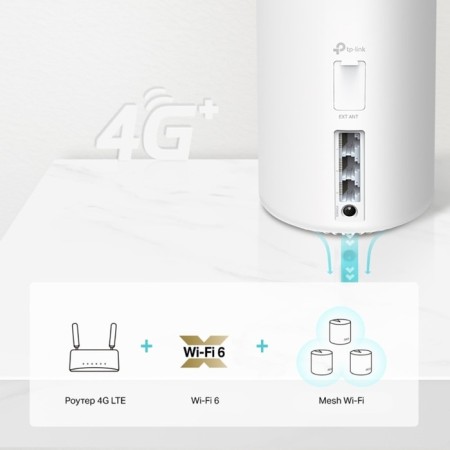 Seamless Mesh Router TP-Link Deco X20-4G (1-Pack) AX1800 10/100/1000Base-TX/3G/4G/4G+ (PACK 102950-3