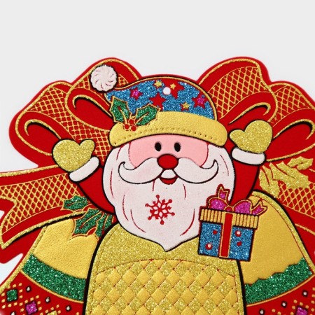 Decorative sticker "Santa Claus and bells" 21.5x22 cm-3