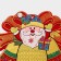 Decorative sticker "Santa Claus and bells" 21.5x22 cm