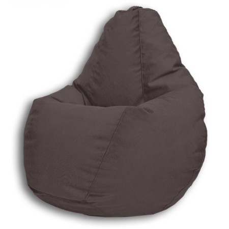 The pear-pear chair is positive real a, size L, diameter 80 cm, height 100 cm, velor, brown color-1
