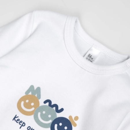 Body baby with a long sleeve "Goroshinka", height 68 cm, color white, blue, 2 pcs-3