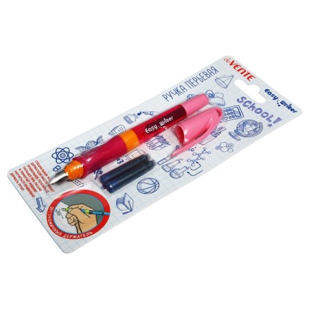School feature pen, Davente Easy Writer M, with 2 spray cans 0.8 ml, blue ink, pink case-4