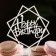 Topper "Happy Birthday", geometry, silver, give beautifully