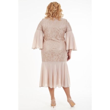 Female dress, size 52, beige color-6
