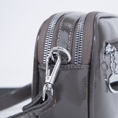 Bag Cross-Bodi with a zipper, gray color-5