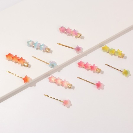 Hair hairpins "Princess" Orange stars, 8.5 x 11 cm-5
