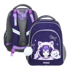School backpack Erich Krause Ergoline 15l, 39 x 28 x 14 cm, ergonomic back, Space Anime 59872