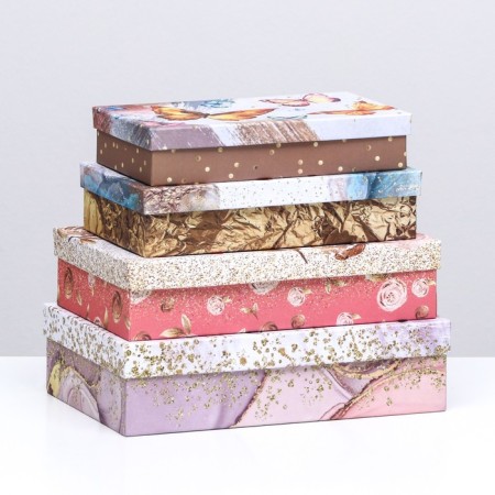 A set of rectangular boxes 4 in 1, "Round dance of butterflies", 30 x 20 x 8 - 24 x 14 x 5 cm-2