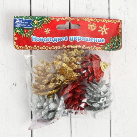 Jewelry decoration "Flinking bump" (set 6 pcs) 3x5 cm, mix-1