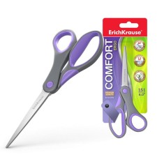 Scissors Erichkrause Comfort, 15 cm, handles with anti -slip rubber inserts, mix