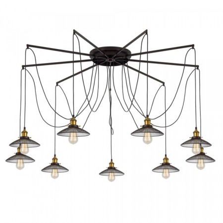 Suspended Citilux “Edison” CL451291, 150x150x235 cm, 9x75W, e27, black color-16