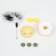 Nevali toy with cat mint and feather, 9.5 cm, yellow
