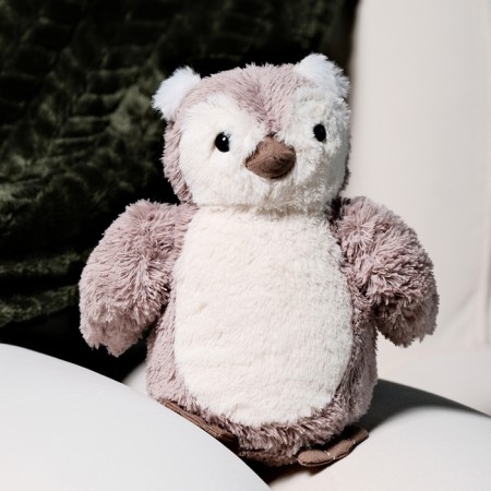 Soft toy "owl", 20 cm, light gray color