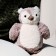 Soft toy "owl", 20 cm, light gray color