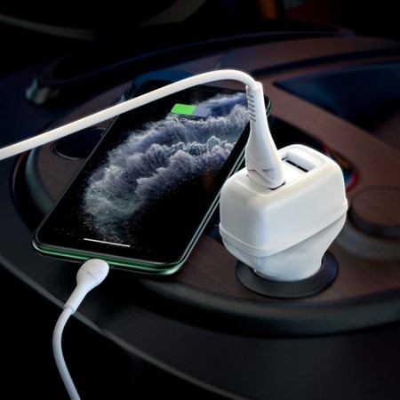 Hoco Z36, 2 USB, 2.4 A, Micro USB cable - USB, 1 m, white-2