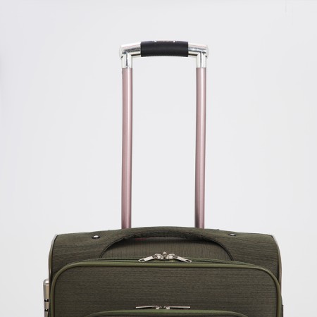 Small 24 suitcase "On a zipper, code castle, with extension, khaki color-5