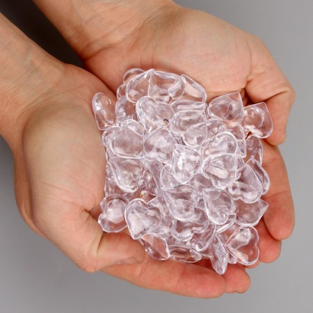 Plastic sores are decorative, set of 100 pcs., Size 1 pc. - 2 × 2 cm, the color is transparent-8