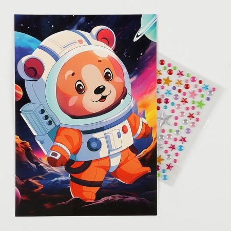 Application with rhinestones for children "Cosmos", a set for creativity, A5-1