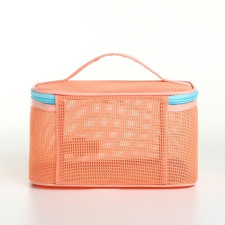 Cosmetic bag grid, 21*14*12, lightning department, orange-1