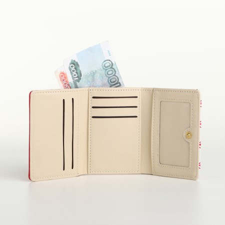 Women's wallet on the button, pink color-4