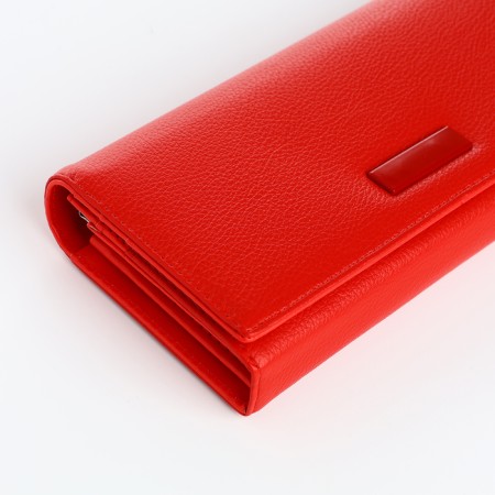 Women's wallet on magnets, red color-2
