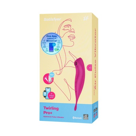 Vacuum-wave contactless stimulator of the Satiffyer Twirling Pro clitoris, silicone, red color-16