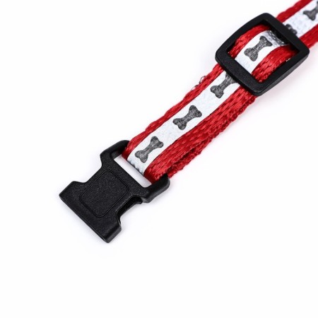 The collar of a reflective with paws 30 x 1 cm, kapron, mix of flowers-6