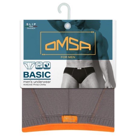 Panties Slips men's Omsa 3824, size 46, Grigio color-2