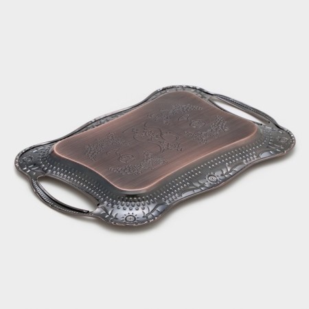 Stainless steel tray with handles “abundance”, 31 × 20 × 2.5 cm, bronze color-2