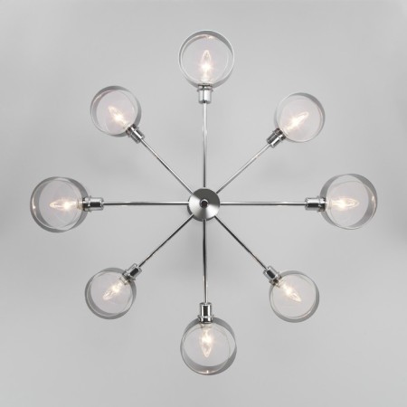Ceiling chandelier with glass plafones ARCADA, 60W, E14, 80x80x34.5 cm-3