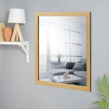 Wall mirror, in the baguette, light gold, 60x70 cm