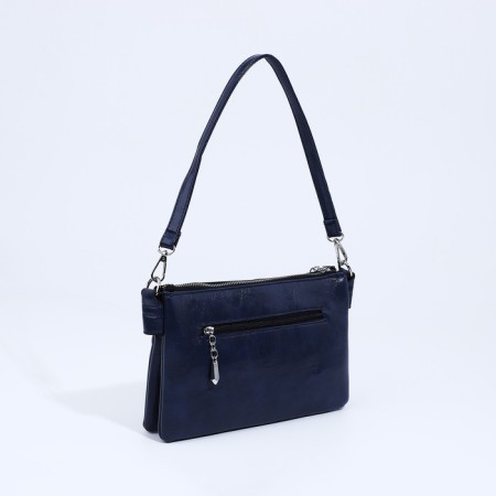 Bag Cross-Bodi with a zipper, blue color-1