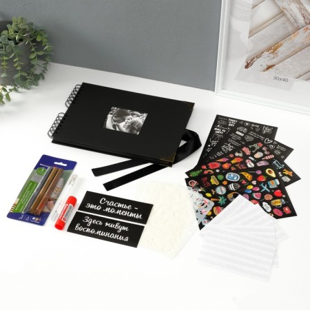 Photo album Brauberg Black, size 21x30 cm, 40 black sheets-1