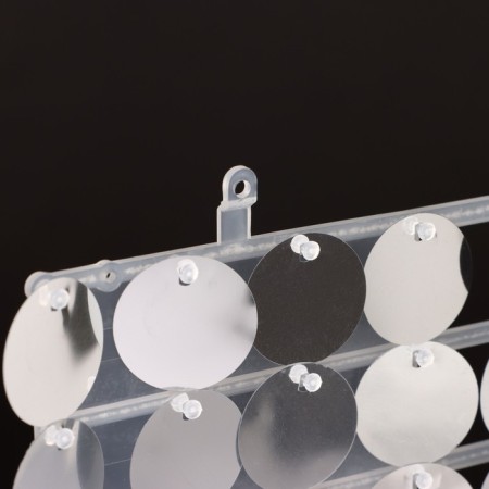 Panel with sequins for photo zones, round, 30*30cm, silver color-3