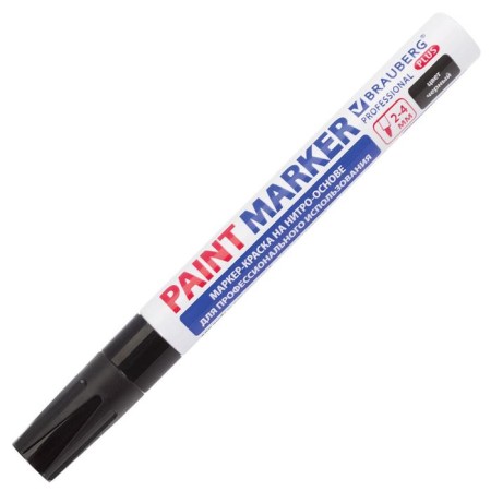 Marker-color (varnish) 4.0 mm Brauberg Professional Plus, Black, Nitro-base, Alum/Corp-6