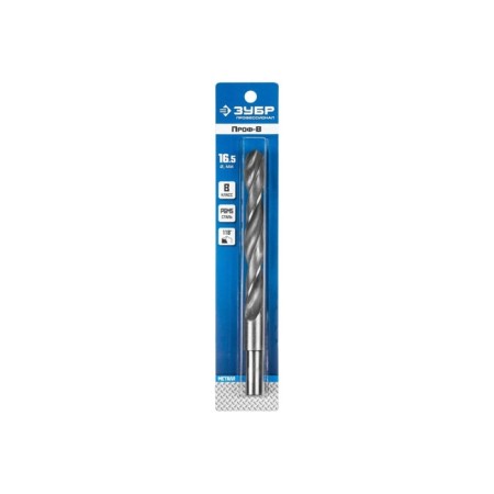 Zubrov metal drill, steel P6M5, protected shank, 16.5 x 184 mm, class in-1