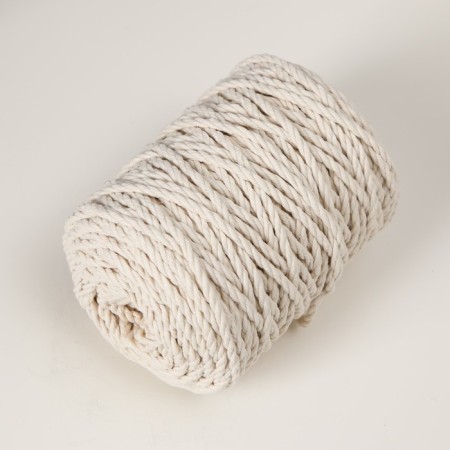 Knitting cord 80% cotton, 20% polyester twisted 3 mm, 185g/45m, 02-milk-1