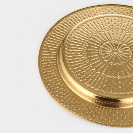 Stainless steel tray “Yarry”, D = 30 cm, gold color-3