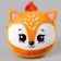Baby plush backpack for a girl, round Lisenok, 18 × 18 cm